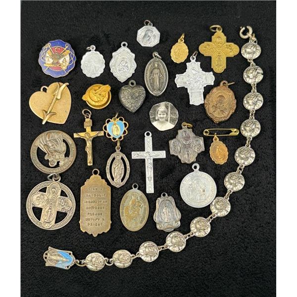 Collection of Catholic Religious Pendants Jewelry