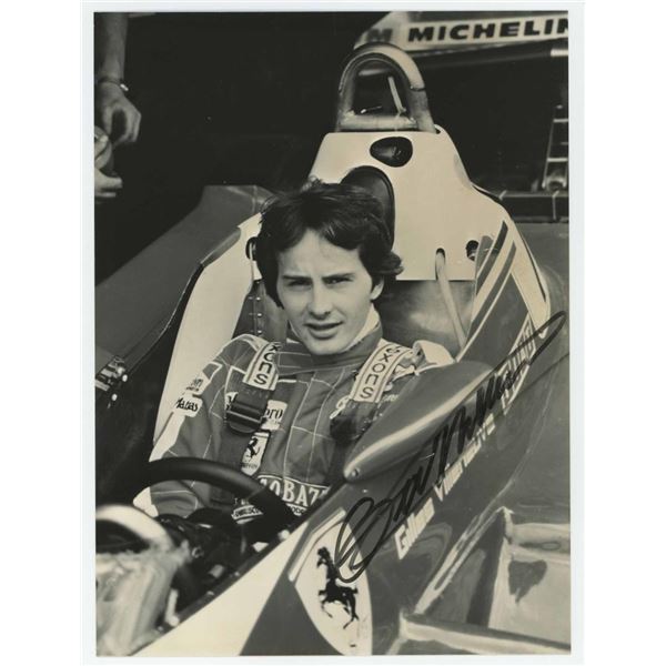 Signed Gilles Villeneuve Formula One Ferrari Photo