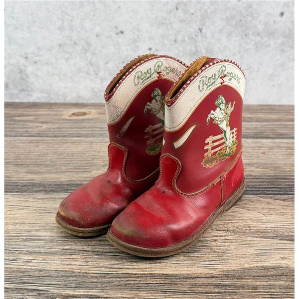 Roy Rogers Red Leather Childrens Cowboy Boots