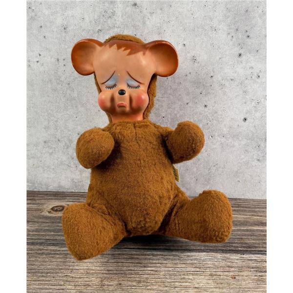 Knickerbocker Vinyl Rubber Face Pouting Bear Doll