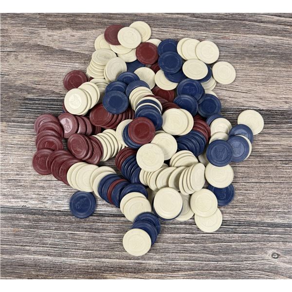 Red White Blue Boston Terrier Clay Poker Chips