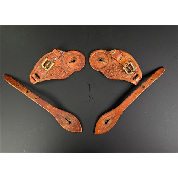 Montana Cowboy Tooled Leather Spur Straps