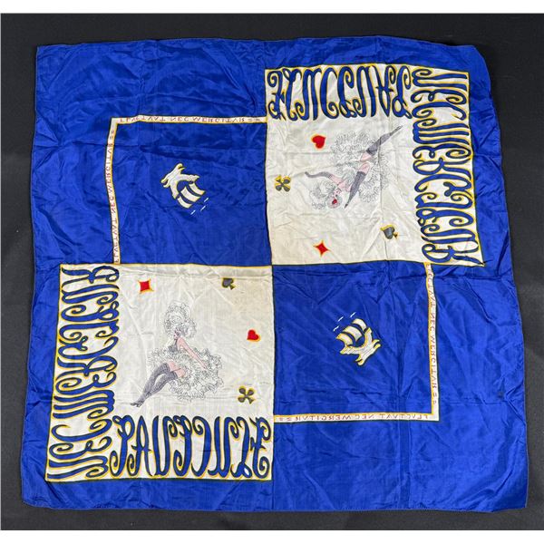 Vintage Paris France Silk Showgirl Scarf