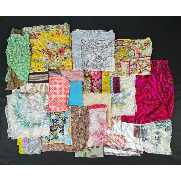 Large Group of Vintage Silk Scarves