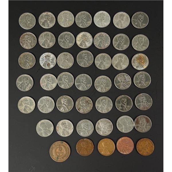 Collection of Wheat Pennies Steel Cents