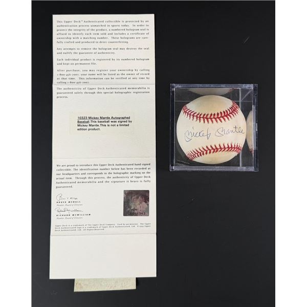 Mickey Mantle Autographed Baseball Authenticated