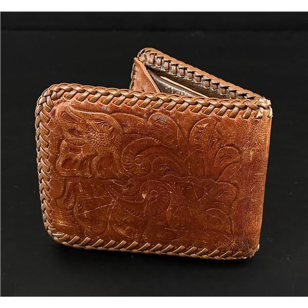 Vintage Tooled Leather Cowboy Wallet
