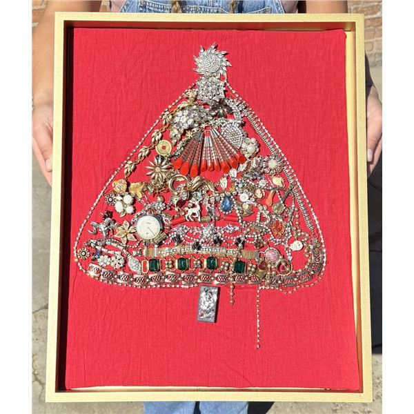Rhinestone Costume Jewelry Christmas Tree