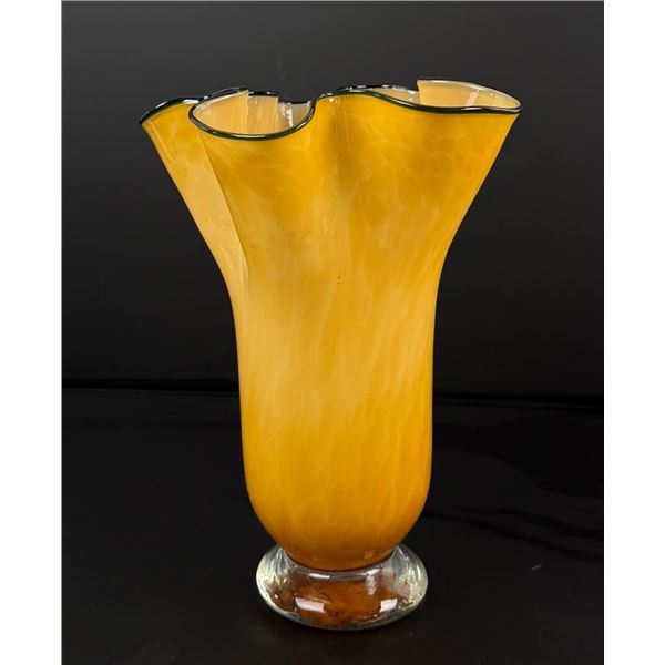 Murano Art Glass Ruffled Rim Vase