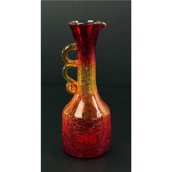 Kanawha Amberina Red Gradient Crackle Pitcher