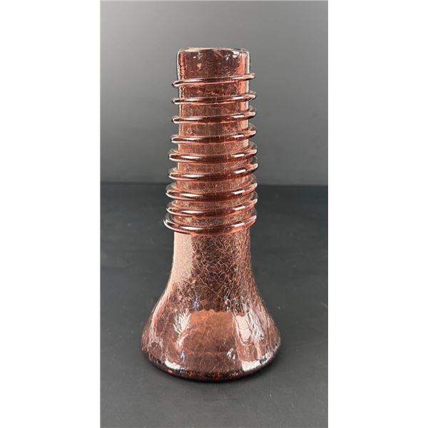 Blenko Art Glass Coiled Pink Vase