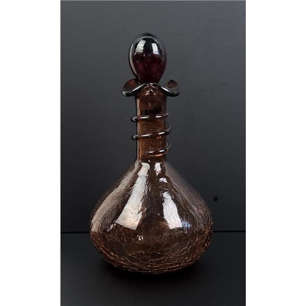 Blenko Art Glass Husted Crackle Decanter