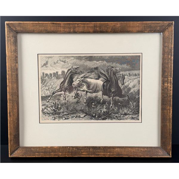 William De La Montagne Cary Horses Engraving