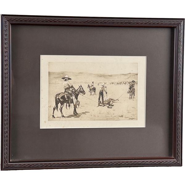 Frederic Remington Branding Cattle Photogravure