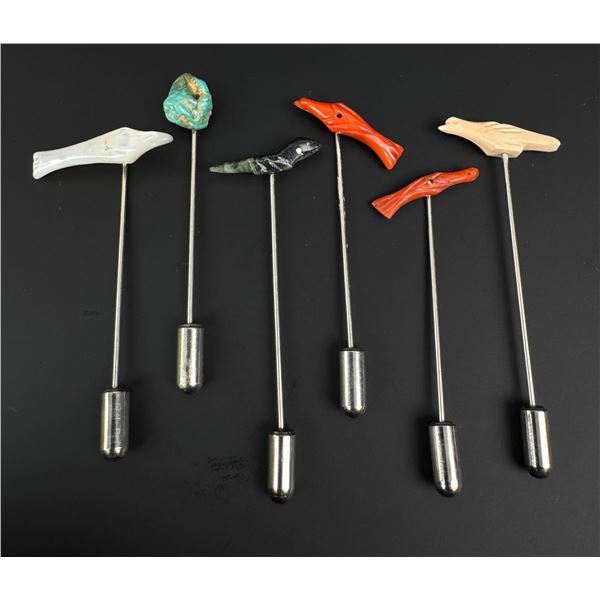 Zuni Carved Animal Fetish Stick Pins