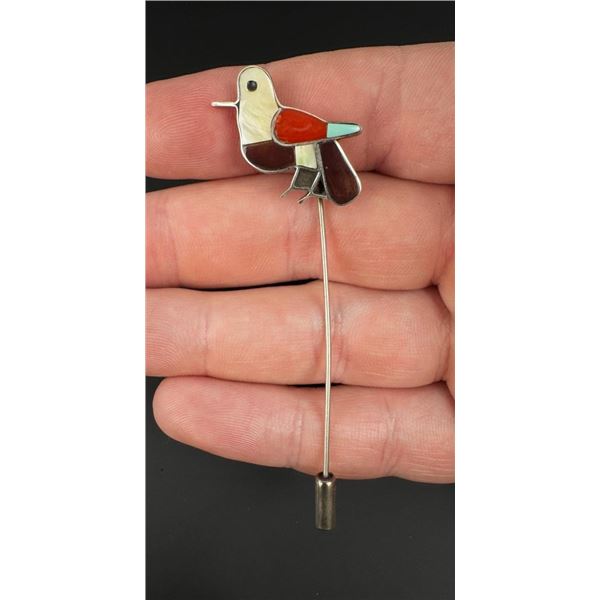 Bobby and Corraine Shack Zuni Sterling Stick Pin
