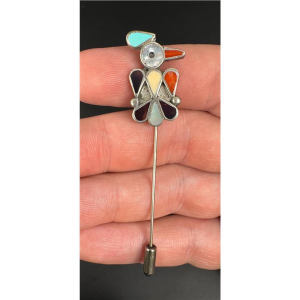 D Lalio Zuni Sterling Thunderbird Stick Pin