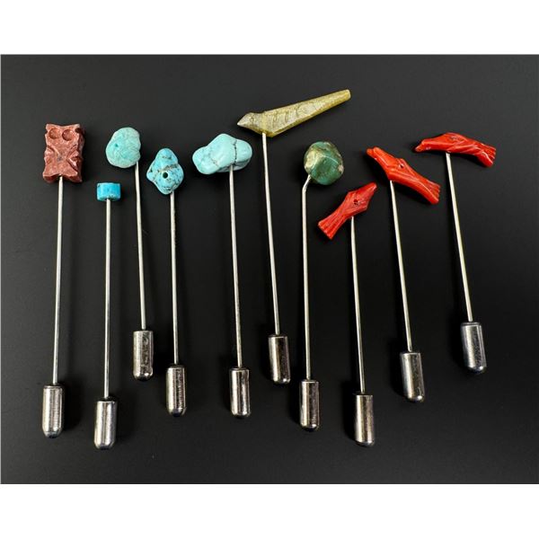 Carved Zuni Fetish Stick Pins