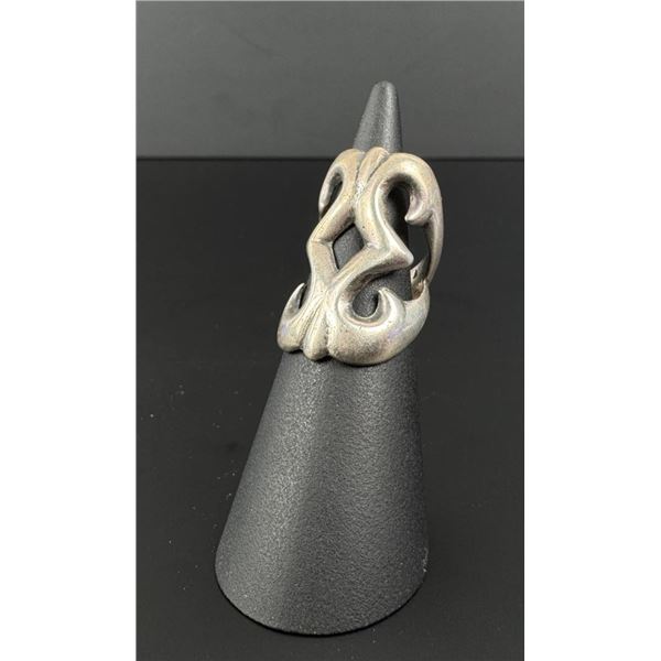 Navajo Tufa Sand Cast Sterling Silver Ring
