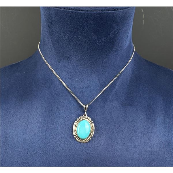 Eddie Secatero Navajo Sterling Turquoise Necklace