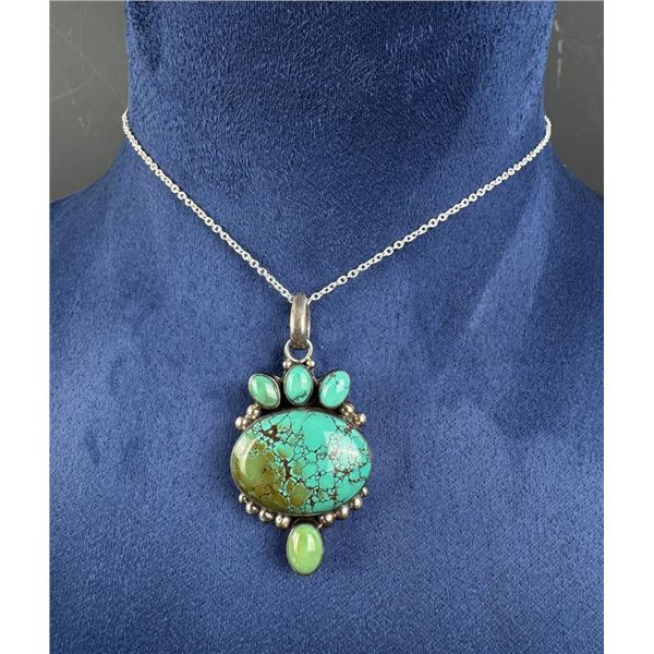 Navajo Sterling Silver Turquoise Necklace