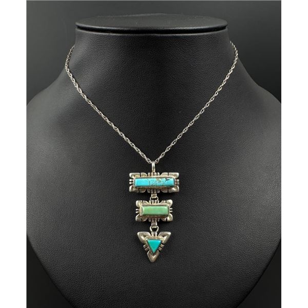 QT Quoc Sterling Silver Turquoise Necklace