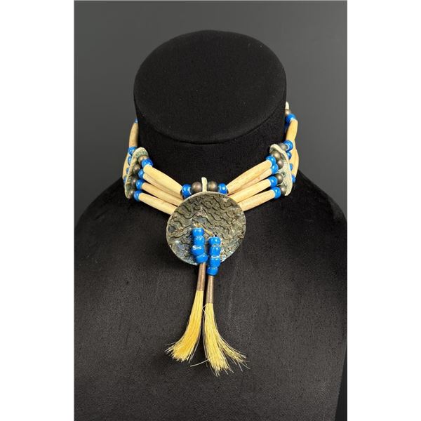 Native American Indian Hair Pipe Choker Necklace
