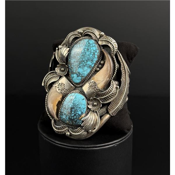 John Hartman and King Co Turquoise Claw Bracelet