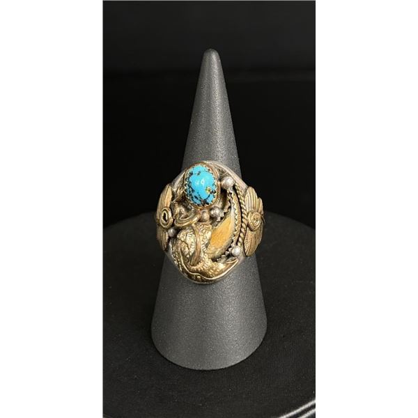 Jerry Johnson Navajo Sterling Bear Claw Ring