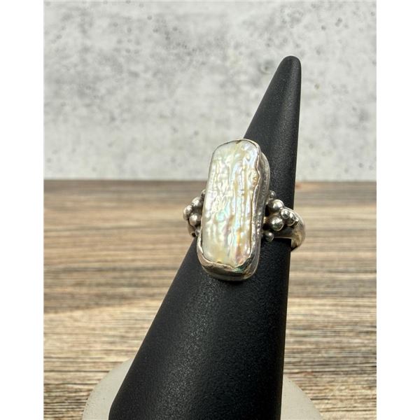 Sterling Silver Biwa Pearl Ring