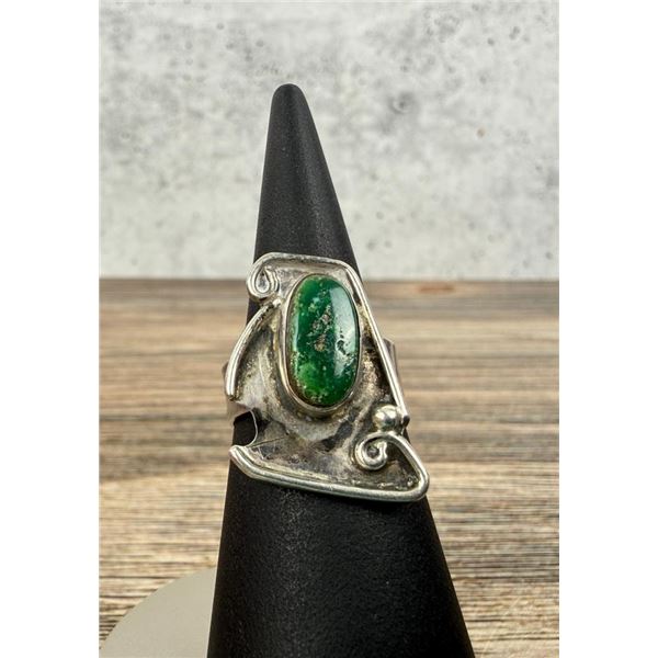 Navajo Sterling Silver Green Turquoise Ring