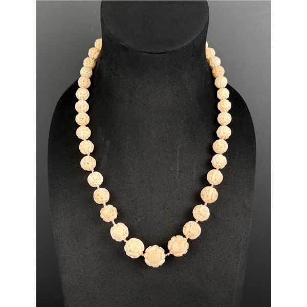 Chinese Angel Skin Coral Bead Necklace