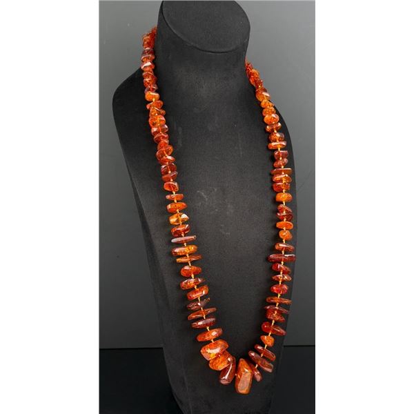 Baltic Amber Slab Nugget Necklace