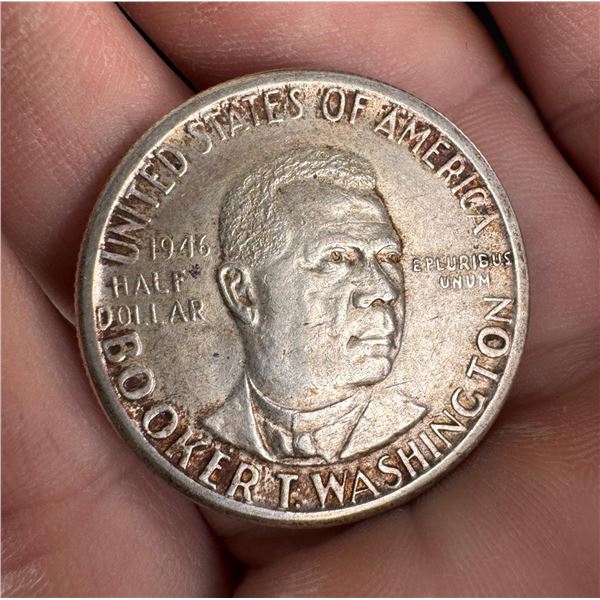 1946 Booker T Washington Silver Half Dollar