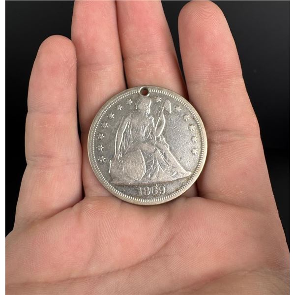 1869 Seated Liberty Silver Dollar Coin