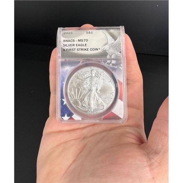 2023 American Silver Eagle Coin ANACS Graded MS70