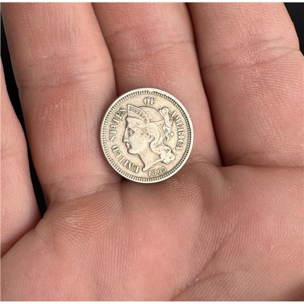 1865 3 Cent Nickel Coin