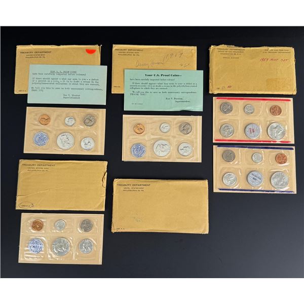 Group of 1950s US Mint Silver Proof Sets