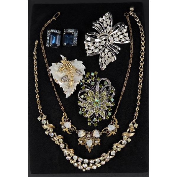 Collection of Signed Rhinestone Costume Jewelry