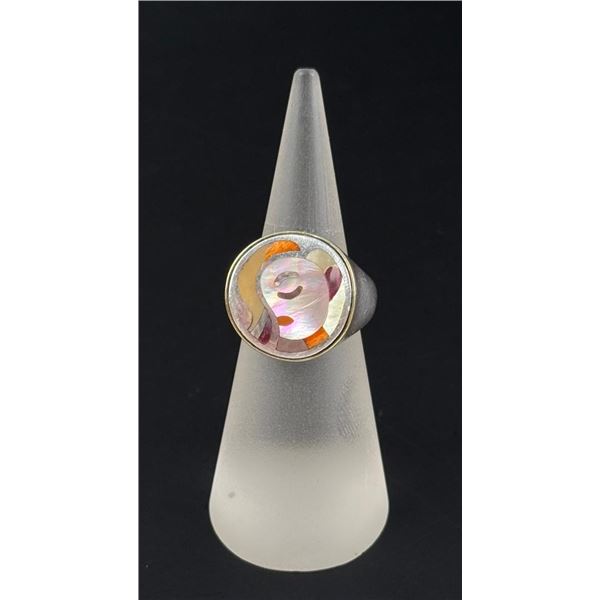 Eric Grossbardt Sterling 18K Gold Inlay Face Ring