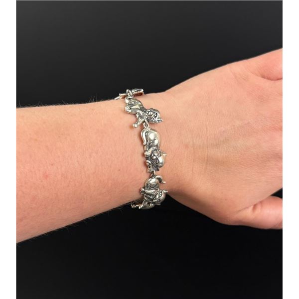 Kabana Sterling Silver Cat Link Bracelet