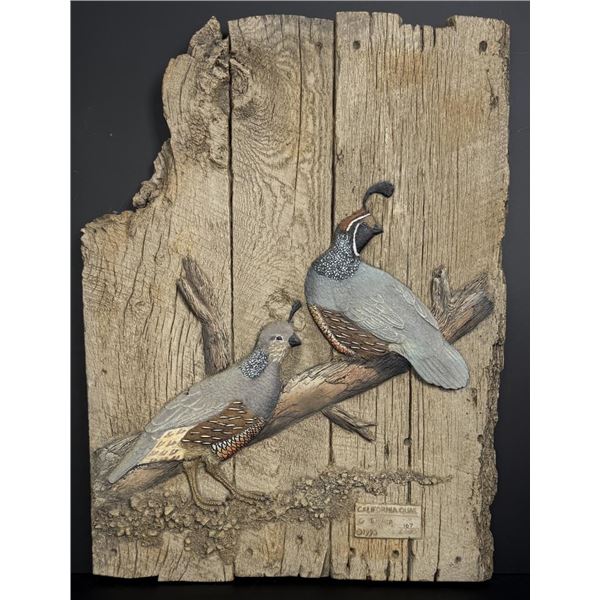 George Turner California Quail Relief Sculpture
