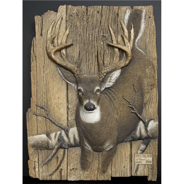 George Turner Whitetail Deer Relief Sculpture
