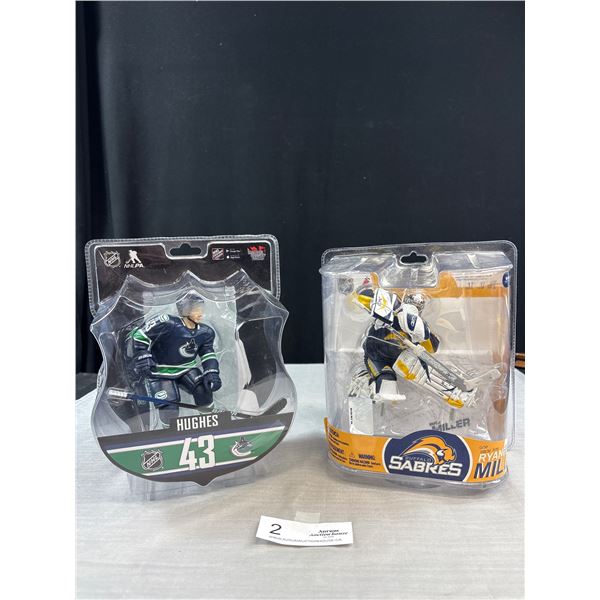 2 Nhl McFarlane Figurines Still in Original Pkg Ryan Miller & Quinn Hughes