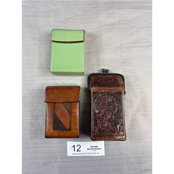 3 Vintage Leather Cigarette Holders