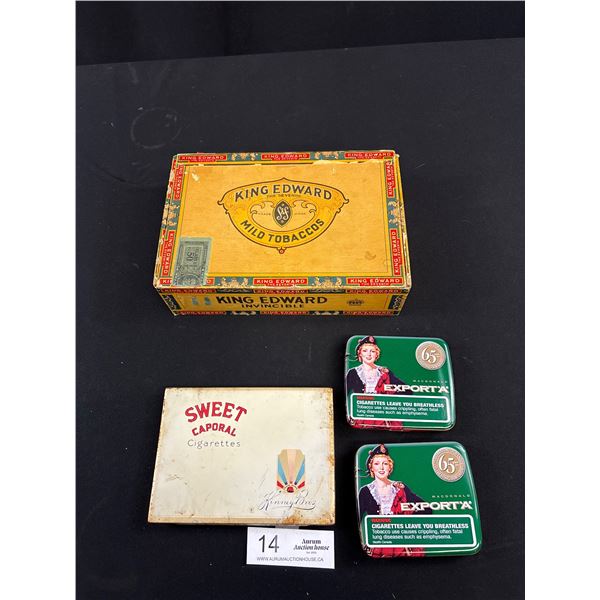 Vintage Lot of Cigar Box and other Cigarette Metal Cases