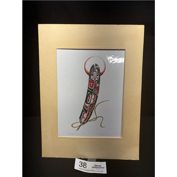A Signed West Coast Native  Richard Shory Print "Feather
