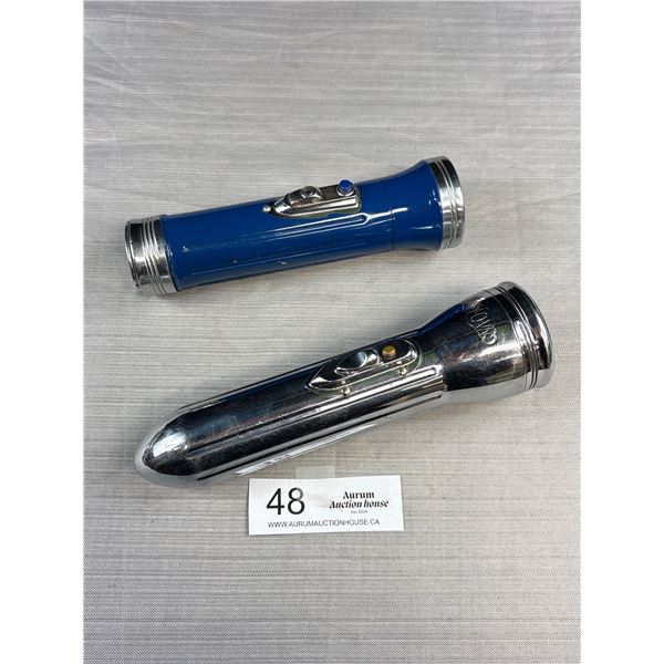 2 Vintage Mid Century Flashlights