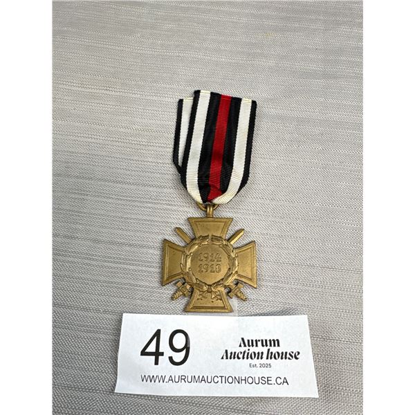 World War One German Hindenburg Cross Medal With Ribbon