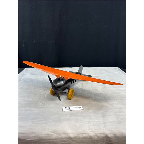 Repainted 1930's Wyandotte Pressed Metal Toy Airplane